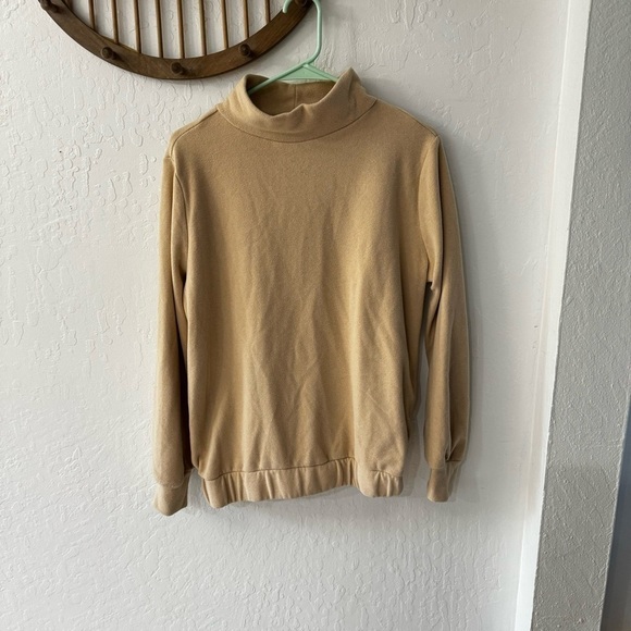 Dudley Stephens Tan Baldwin Mock Neck Terry Cloth Style Sweater XS - Picture 3 of 12